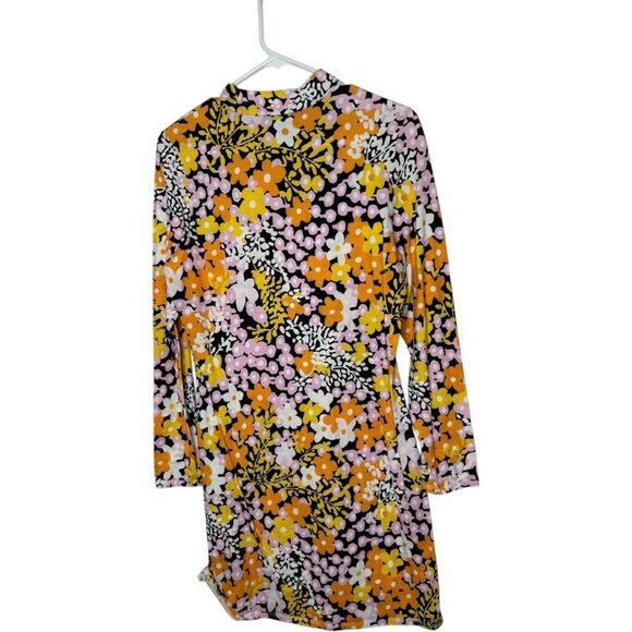 Ted Baker Delilah Multicolored Printed Floral Long Sleeve Mini Dress Size 4 Boho - Picture 3 of 9